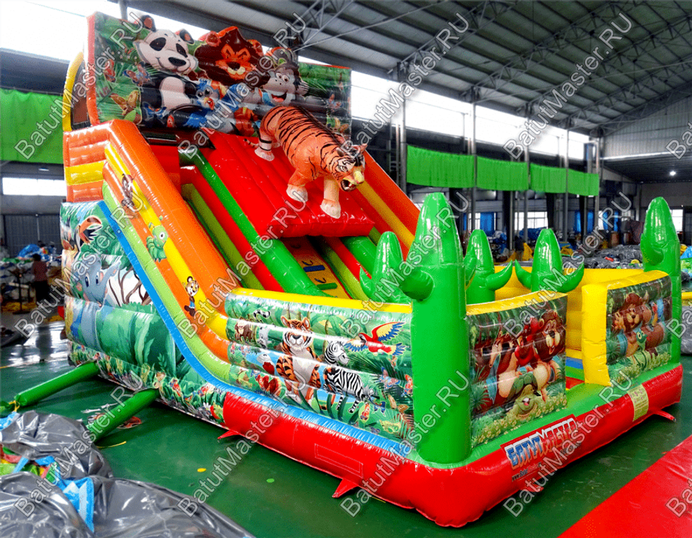 Детский надувной батут-горка "Зов тигра", 8*5*6 м