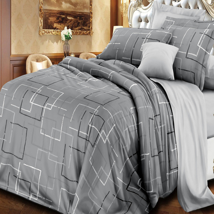 Комплект постельного белья "РУ. ИВТЕКС" дизайн: А-133, сатин, 100% хлопок. Пододеяльник на молнии!!!