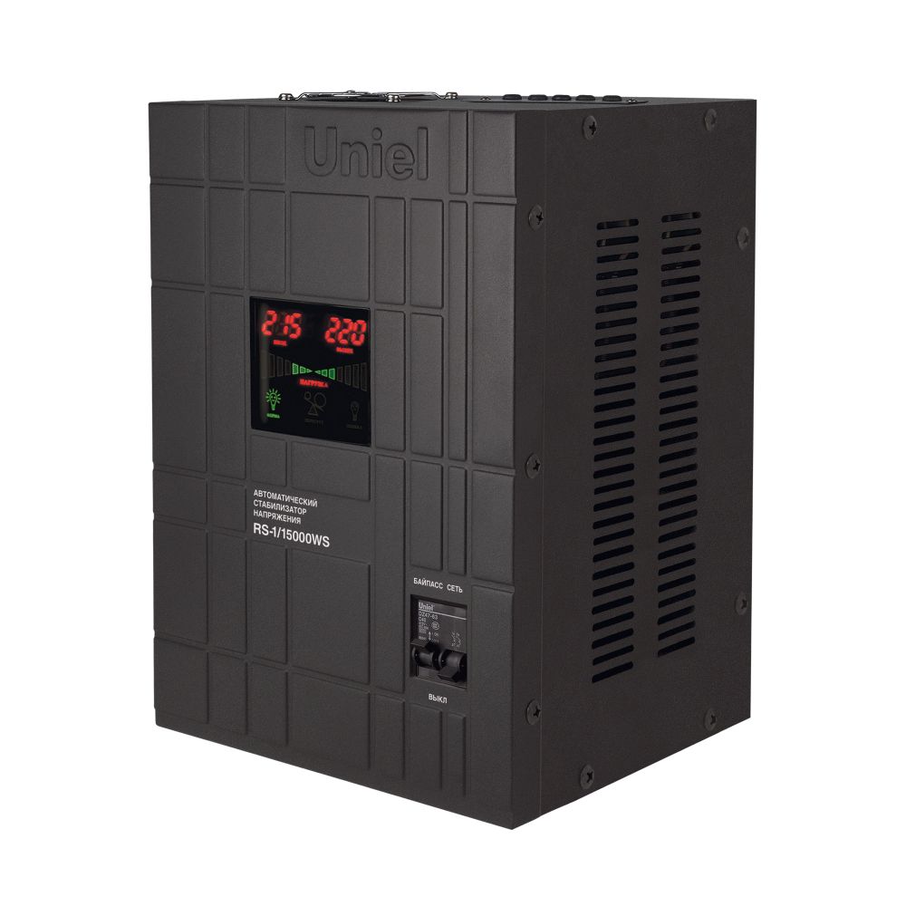 RS-1-15000WS Стабилизатор напряжения релейный однофазный настенный. с гальванической развязкой. 15000ВА. TM Uniel