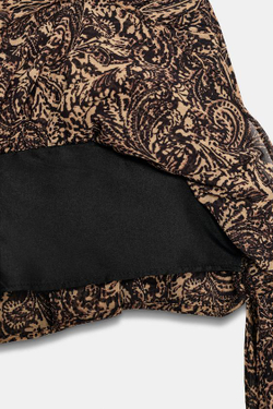 ZARA ЮБКА-БРЮКИ СО СКЛАДКАМИ И ОБОPКАМИ, ЛЕОПАРДОВЫЙ