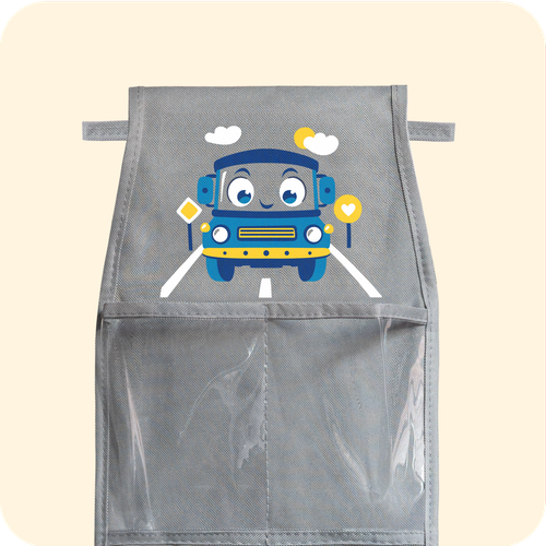 Кармашки для детского сада на липучке. Машинка