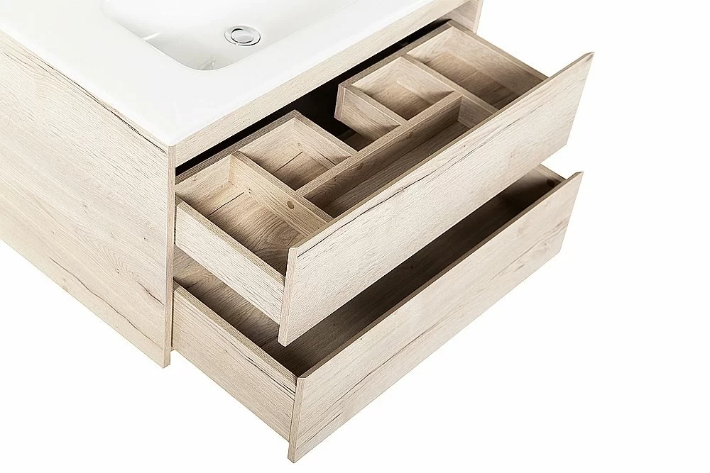 Тумба с раковиной BelBagno KRAFT 100 2C-SO/BB1000ETL Rovere Galifax Bianco