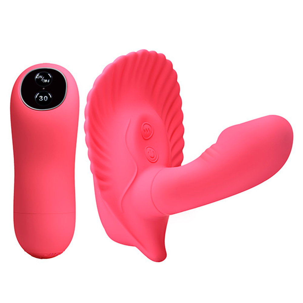 Розовый вибратор для стимуляции клитора и точки G Pretty Love Fancy Clamshell BI-014368W