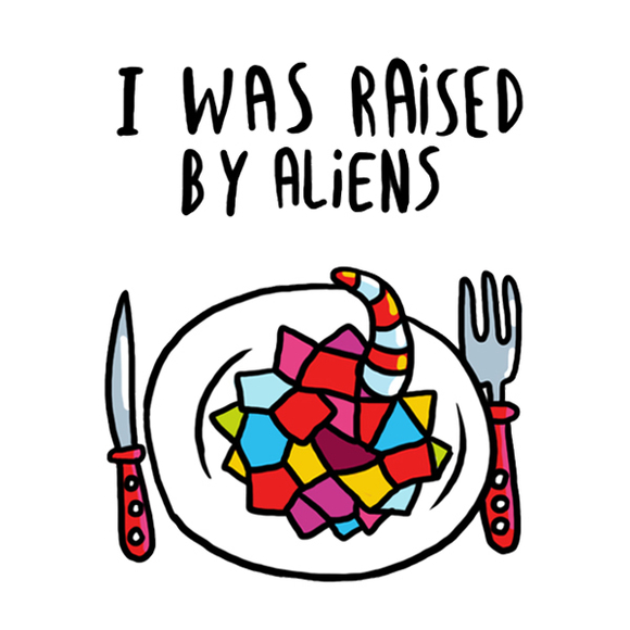 Временное тату I was raised by aliens (2 штуки в наборе)