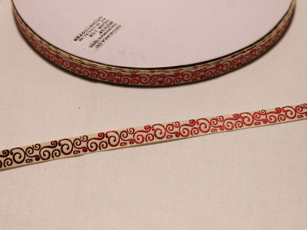 Лента репсовая с рисунком, ширина 9 мм, длина 10 м, Арт. ЛР5528-4