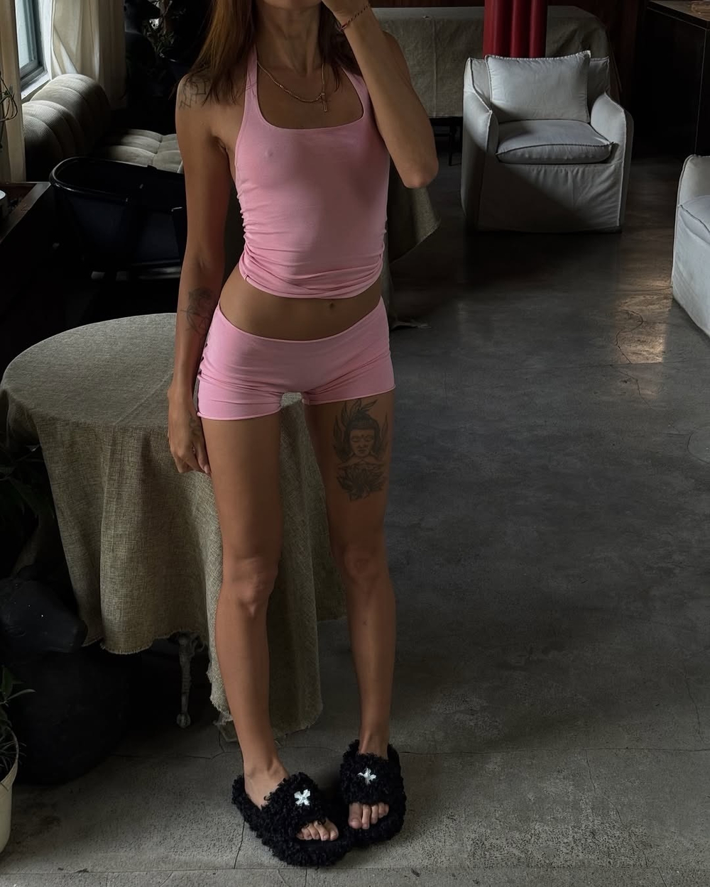 pink halter top