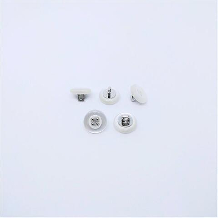 Пуговицы №23/23, на ножке, 11мм, цв.белый/никель (RB D051)