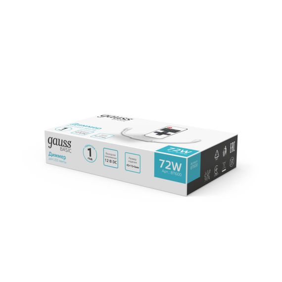 Диммер для светодиодной ленты Gauss LED 12V 72W BT600