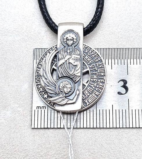 Подвес Пантелеимон Целитель. Гайтан в комплекте.