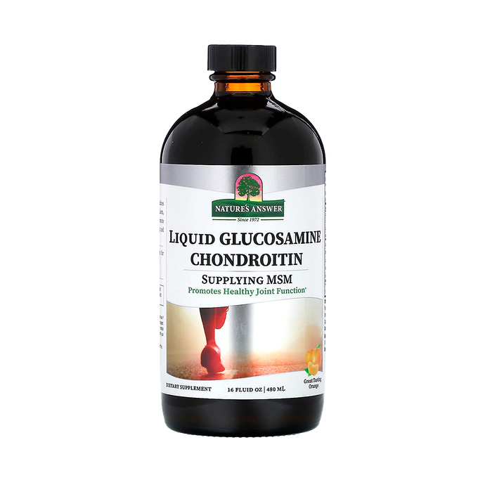 Жидкий глюкозамин и хондроитин, Liquid Glucosamine &amp; Chondroitine, Nature's Answer, 480 мл