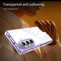 Чехол прозрачный защитный для Samsung Galaxy Fold 7, мягкие усиленные боковые рамки фиолетового цвета