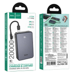 Hoco J170A Starlight 22.5W+PD20W универсальный портативный аккумулятор с кабелем (20000mAh) (metal grey)
