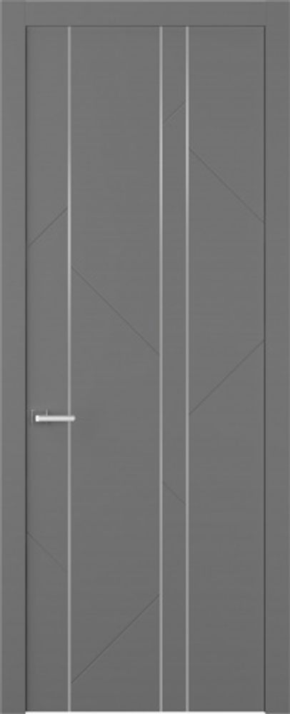 Дверь Флекс 1 Молдинг Хром / Цвет Эмаль графит / Двери Belwooddoors