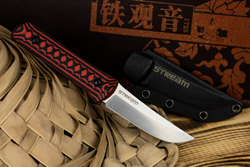 Нож Kizlyar Supreme STREAM N690 SW G10-BRH KS (StoneWash, G10 Black-Red Handle, Kydex Sheath)