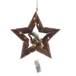 GAEM Изделие декоративное подвесное "Звезда" (подсветка, 2хАА, н/п), L30 W4 H30 см