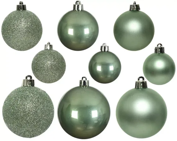 Набор пластиковых шаров Стиль mix, цвет шалфея, 30 шт., Kaemingk (022908)