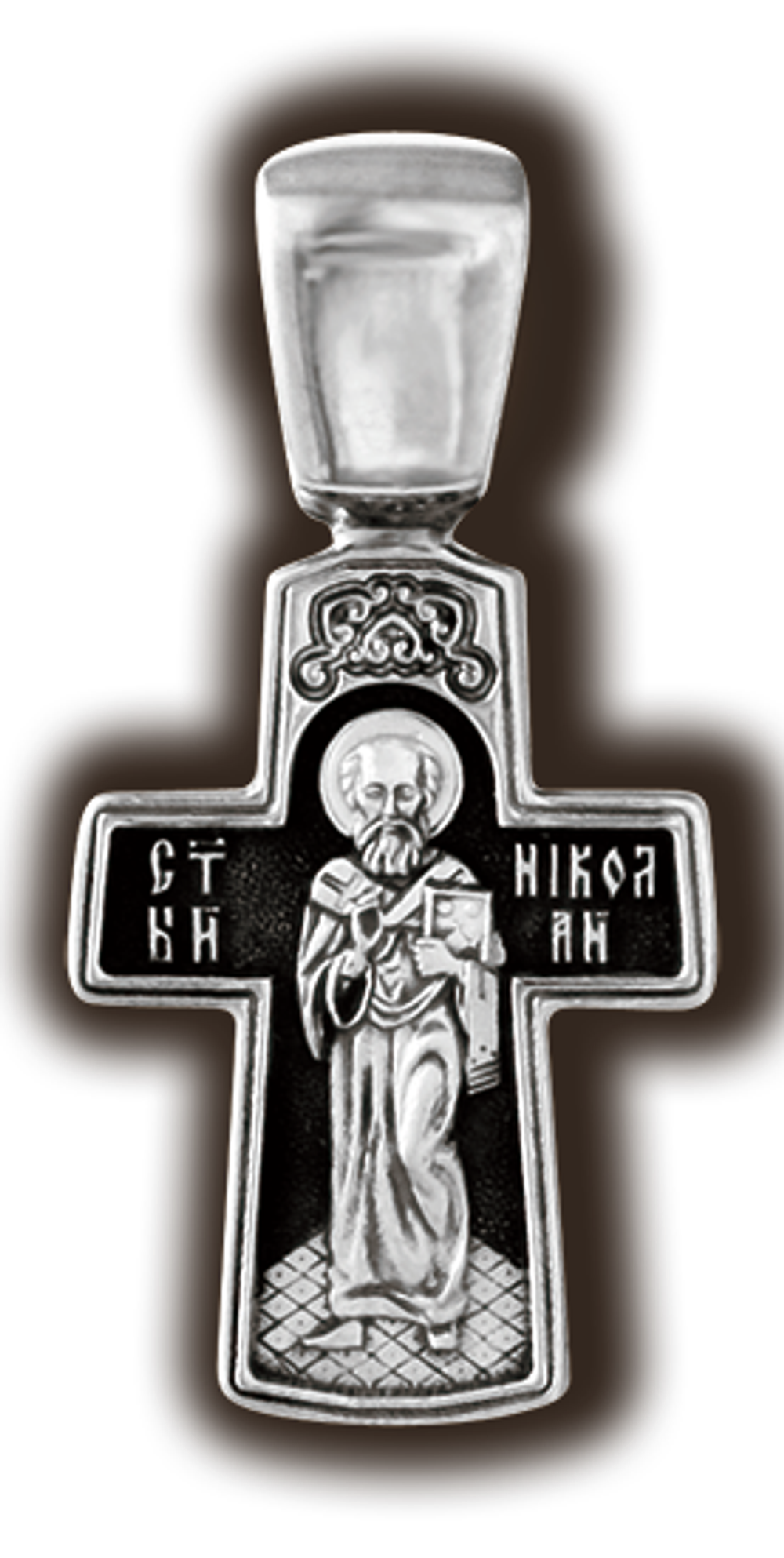 Крест нательный с Николаем Чудотворцем.