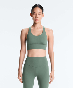 Oysho Спортивный бюстгальтер с бретелями на спине, темно-зеленый