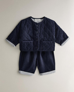 ZARA HOME ДЕТСКИЕ ВЕЛЬВЕТОВЫЕ БРЮКИ, СИНИЙ