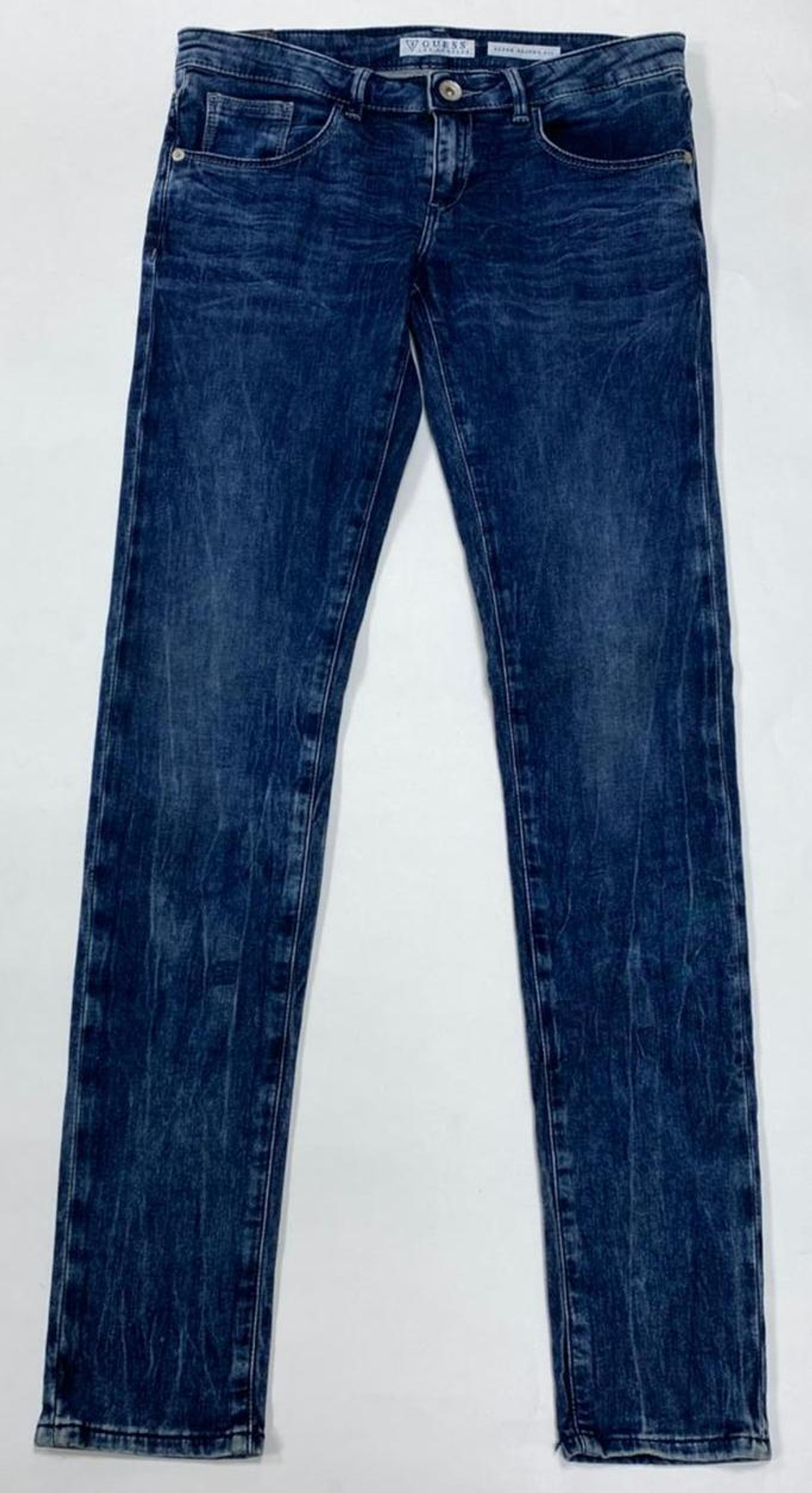 Брюки джинсовые GUESS Темно-синий/"Варенки"/Сзади на кармане: Guess из с (Девочка)