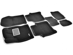 Коврики салона для SKODA Kodiaq (2017-) (3 Ряд) Euromat 3D Lux черные. Арт. EM3D-004513