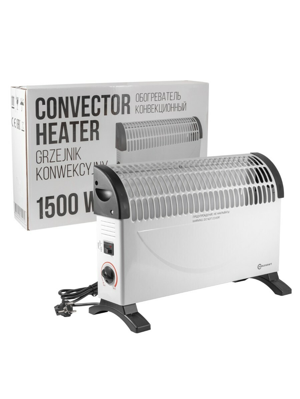 Обогреватель конвекционный (220-240V,50/60Гц,3 режима нагрева-650/850/1500Вт,защ. от перегрева,50х18х33см) FORCEKRAFT FK-CH-Y02S