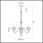 5295/5 LOFTI LN23 227 серый Люстра E14 5*60W 220V LAKE