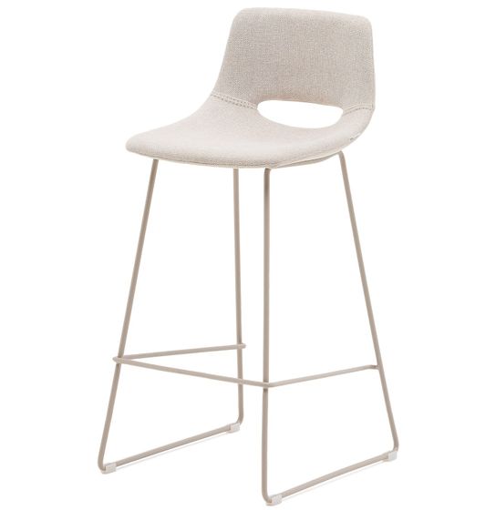 Барный стул Zahara бежевого цвета со сталью бежевого цвета