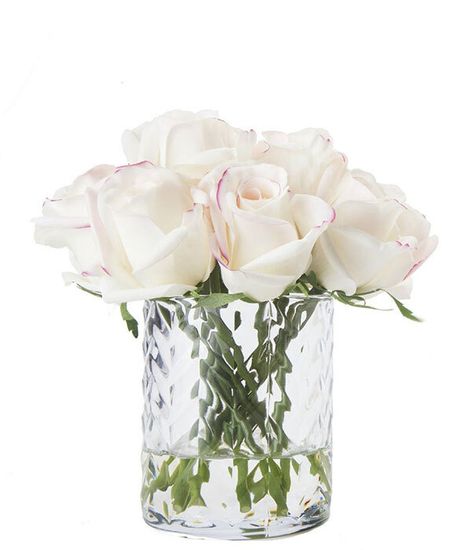 Букет бледно-розовых роз в прозрачной вазе "ёлочка", Cote Noire
