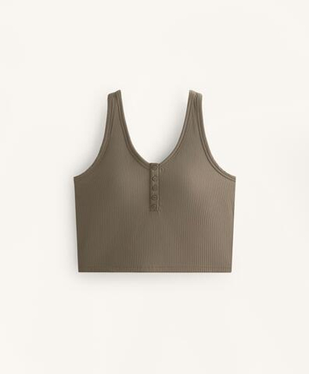 Oysho Топ Comfortlux с открытой спиной в рубчик, темно-серый