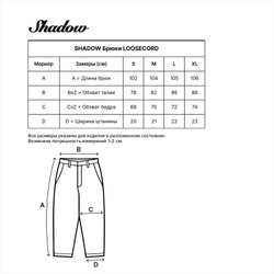 Брюки Shadow Loosecord Black