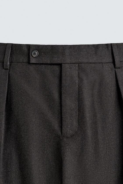 ZARA X AARON LEVINE КОСТЮМНЫЕ БРЮКИ ИЗ ШЕРСТИ, КОРИЧНЕВЫЙ