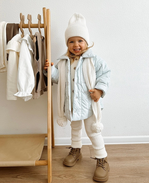 Комплект шапка и шарф, Молоко