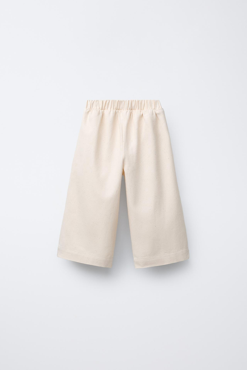 ZARA БРЮКИ С ШИРОКИМИ ШТАНИНАМИ И ВЫШИТЫМ КАРМАНОМ, ЭКРЮ