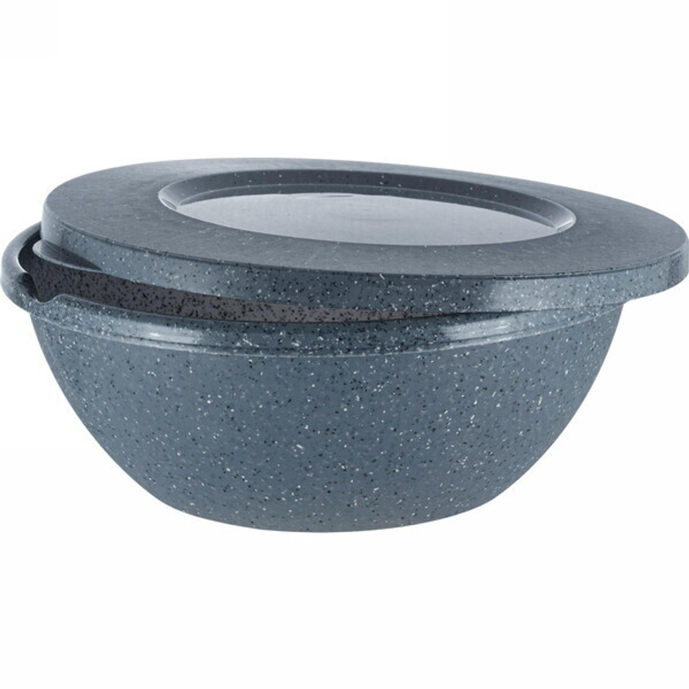 Миска пластиковая 3л с крышкой «Stone» темный камень