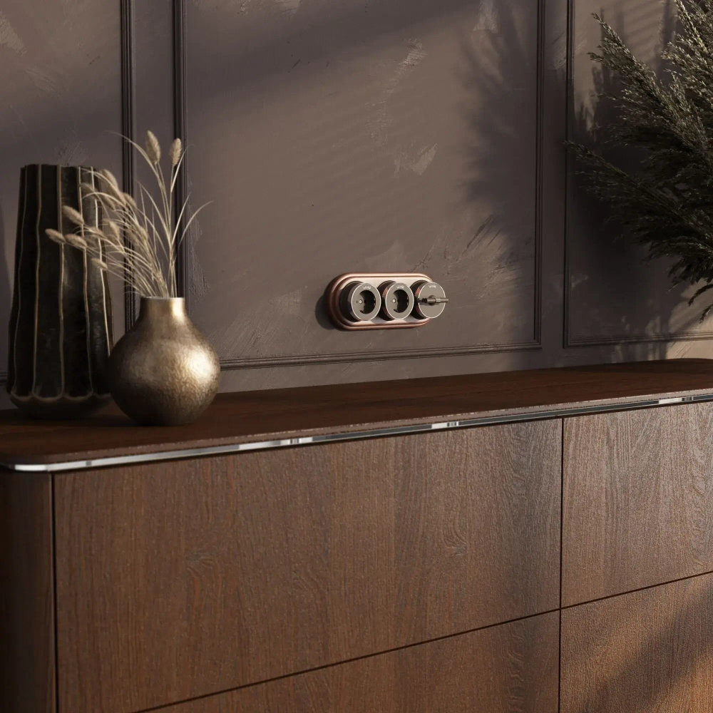 Рамка на 3 поста (итальянский орех) W0035225