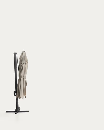 Бежевый консольный зонт Noli с графитовой алюминиевой конструкцией, 300 x 420 см