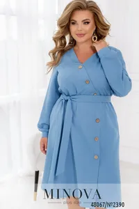 Платье 2390-голубой Minova