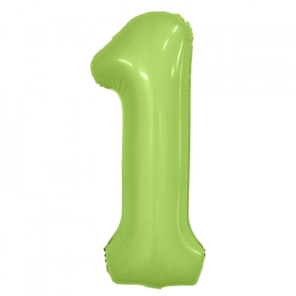 Agura Шар 40" / 102 см "Цифра 1" сатин Фисташка Slim (БГ-60) 