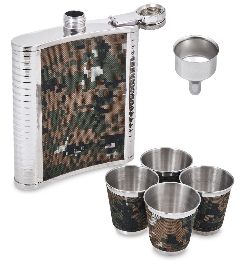 GT-94 Подарочный н-р фляжка со стопками «Камуфляж» 500 мл