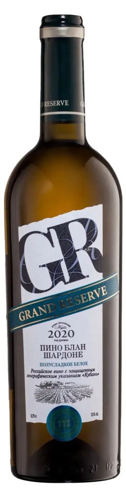 Вино Гранд Резерв Пино Блан Шардоне п/слад бел 0,75 11% ТВК-Кубань Россия