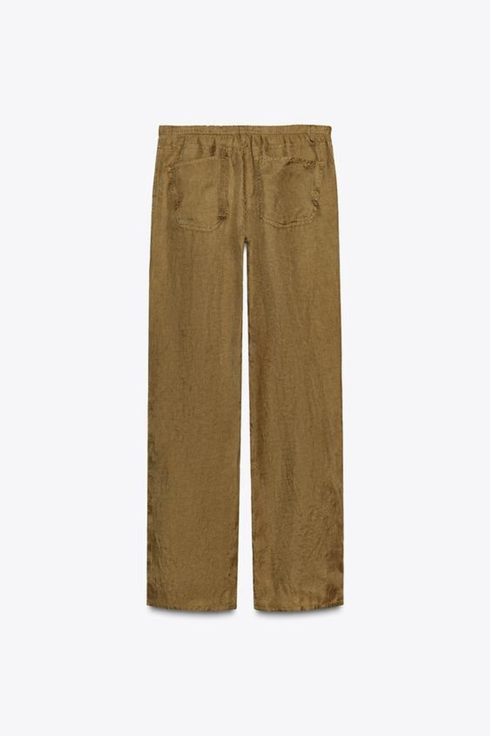 ZARA ПИЖАМНЫЕ БРЮКИ С ПОЯСОМ, СВЕТЛЫЙ ХАКИ