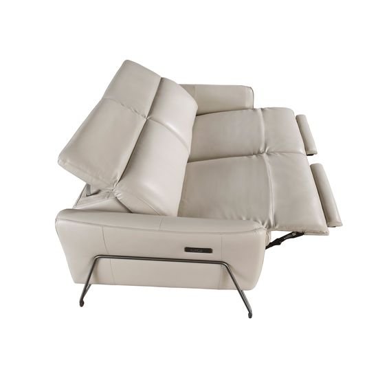 2-местный диван с реклайнером из песочной кожи, модель 6276