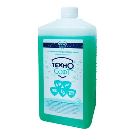 Мыло жидкое ТехноСофт с дез.эффектом, (крышка) (кожный антисептик), 1 л