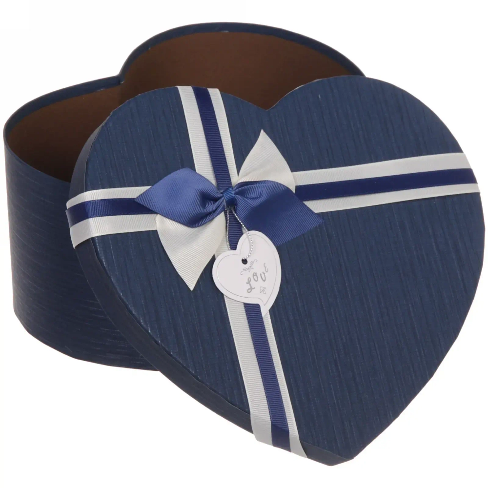 Коробка подарочная «От всего сердца», цвет синий, 23*26*13 см