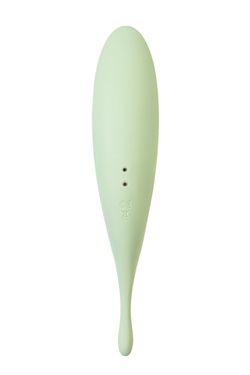 Точечный вибратор с вакуумной стимуляцией Satisfyer Twirling Pro Connect App, силикон, мятный, 20 см