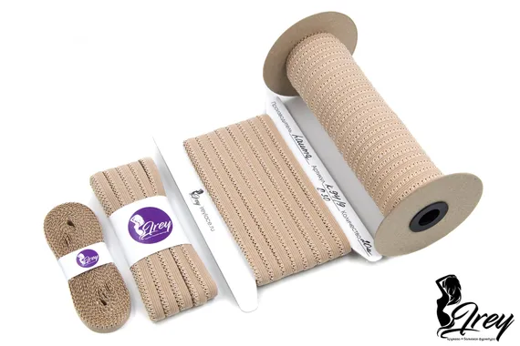 030 K-94/9 ОПТ Резинка ажурная Lauma, 9 мм, кофе с молоком 030