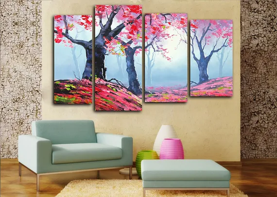 Модульная картина "Клен в лесу"