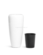 Кашпо TREEZ Effectory - серия Gloss - Высокий конус Design - Белый глянцевый лак