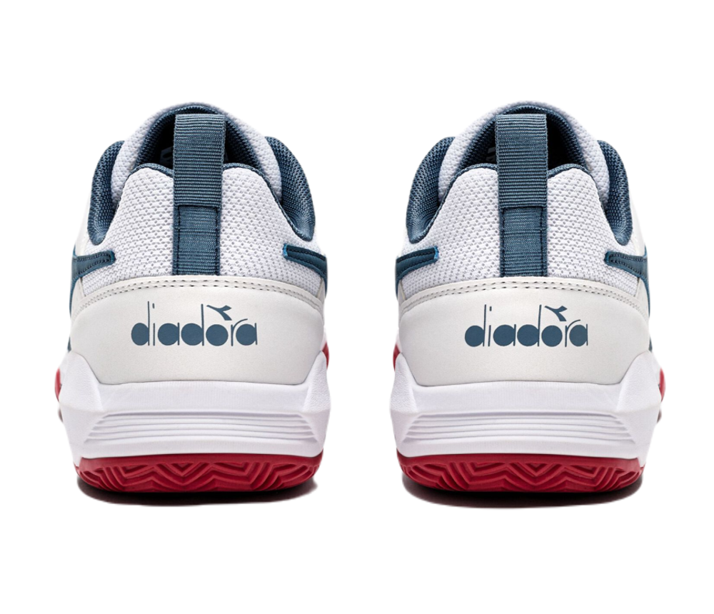 Теннисные кроссовки Diadora S.Challenge 5 Sl Clay - white/oceanview/salsa - White Red Бирюзовый